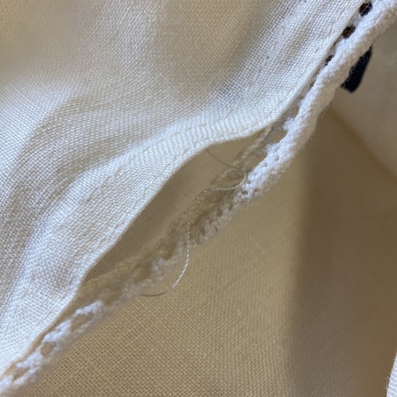 E.col.o.gie Ladies Embroidered Lace edged 100% Linen Button Down Blouse/Jacket - Picture 9 of 9